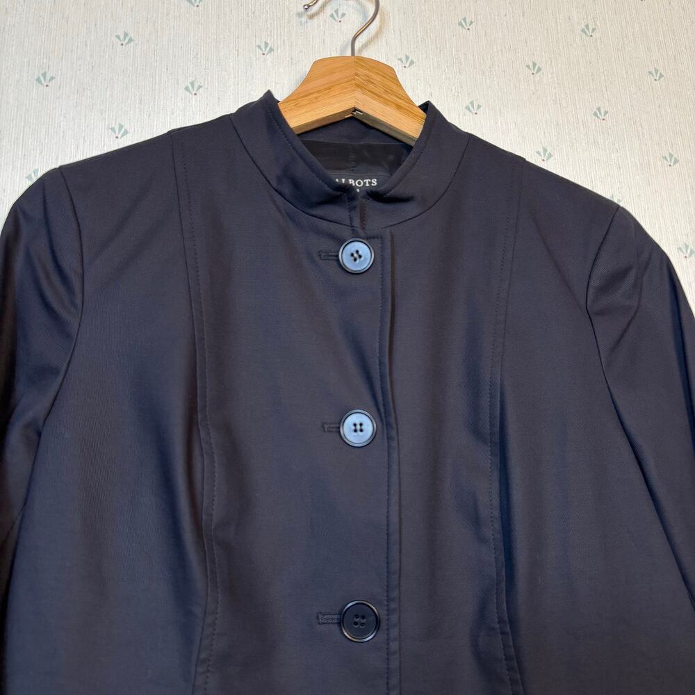Talbots Coated Button Front Closure Blazer Jacket Size 6P Academia Career NWT - Picture 3 of 9